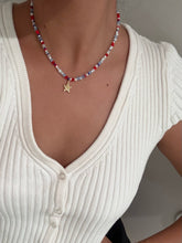 Load image into Gallery viewer, Red, White, Blue Beaded Necklace
